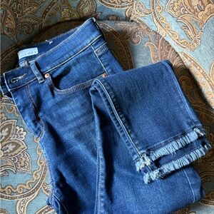 LOFT Women's Blue Frayed Hem Jeans